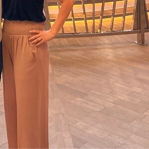 Tan beach pants pink lily